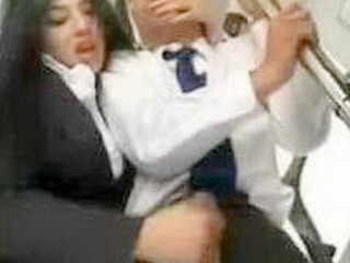 Public Handjob by XXX Asian Schoolgirl to Stranger